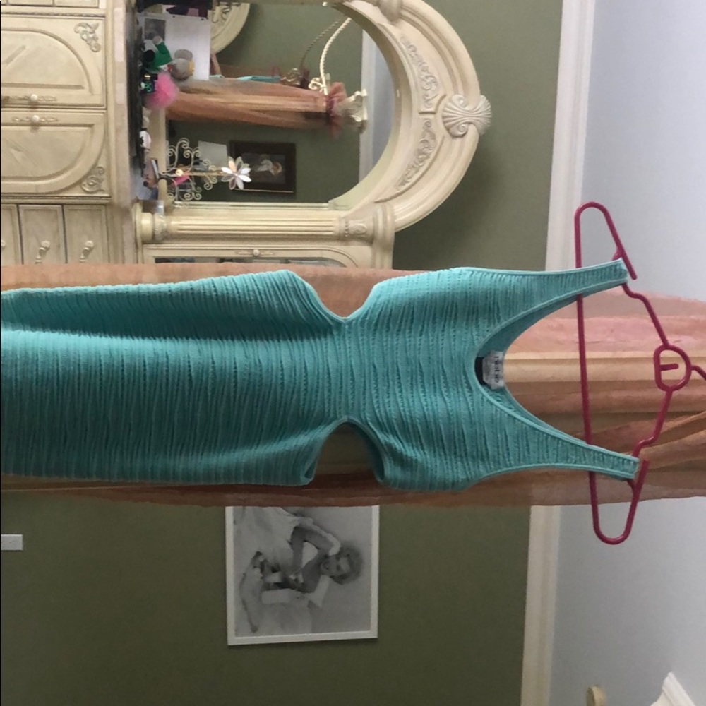 Blue cut out mini dress